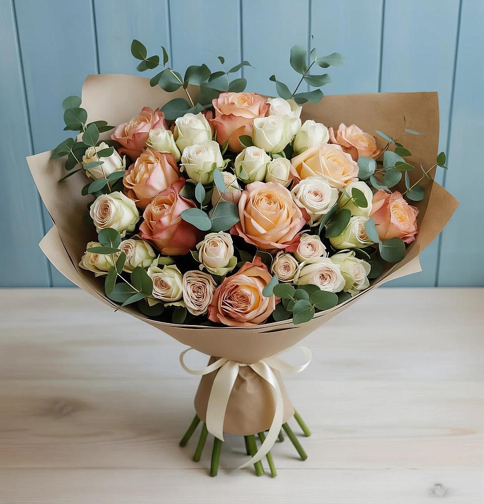 Букет цветов из: Альстромерии и Розы в Балаклаве