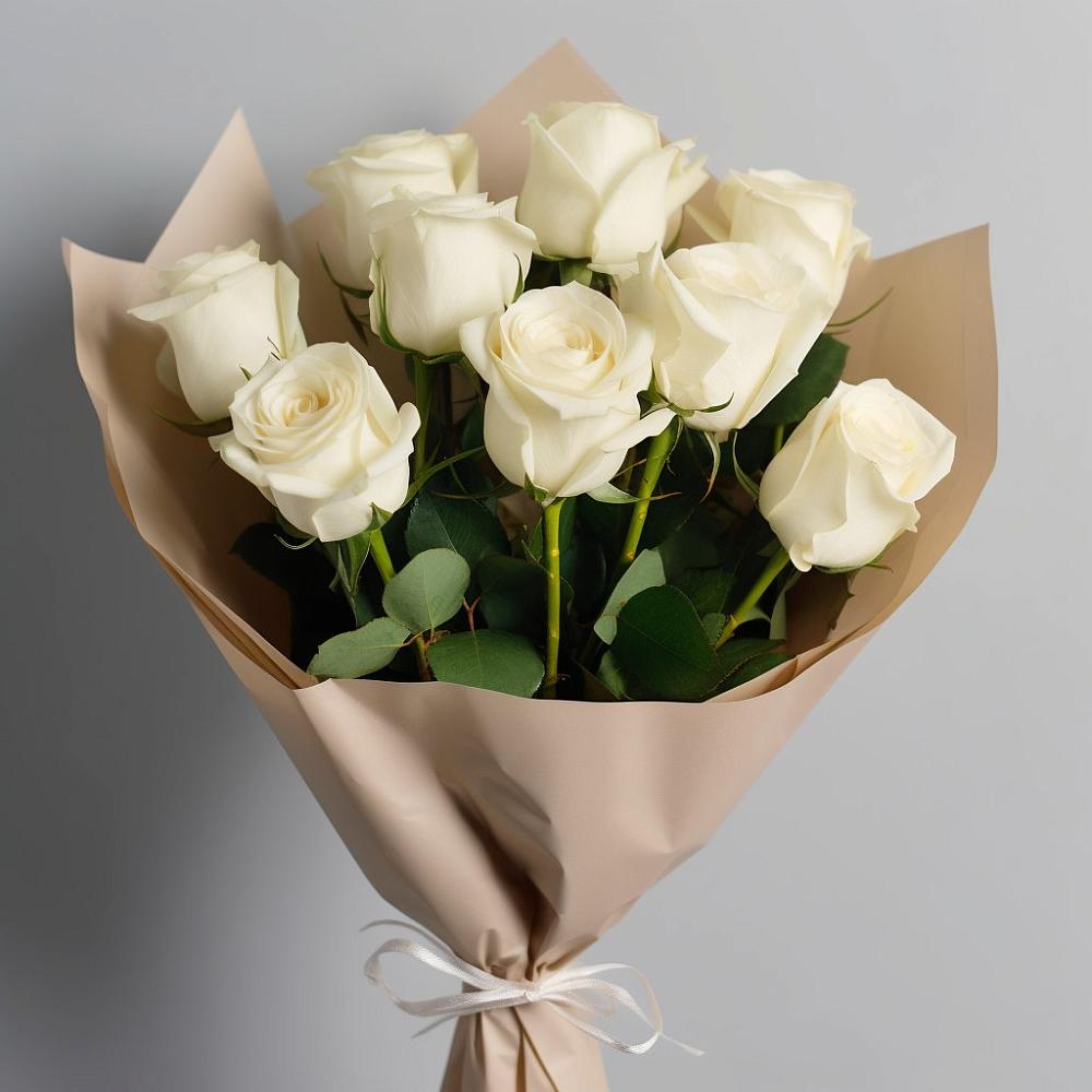 Букет 9 Белых роз Эдлесс Лав в Балаклаве