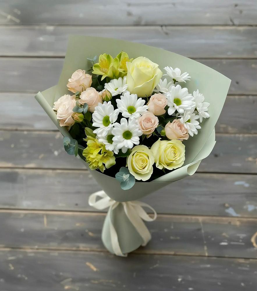 Букет цветов из: Альстромерии, Розы и Хризантемы в Балаклаве