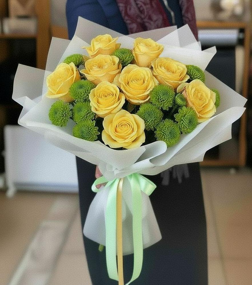 Букет цветов из: Хризантемы и Розы в Балаклаве