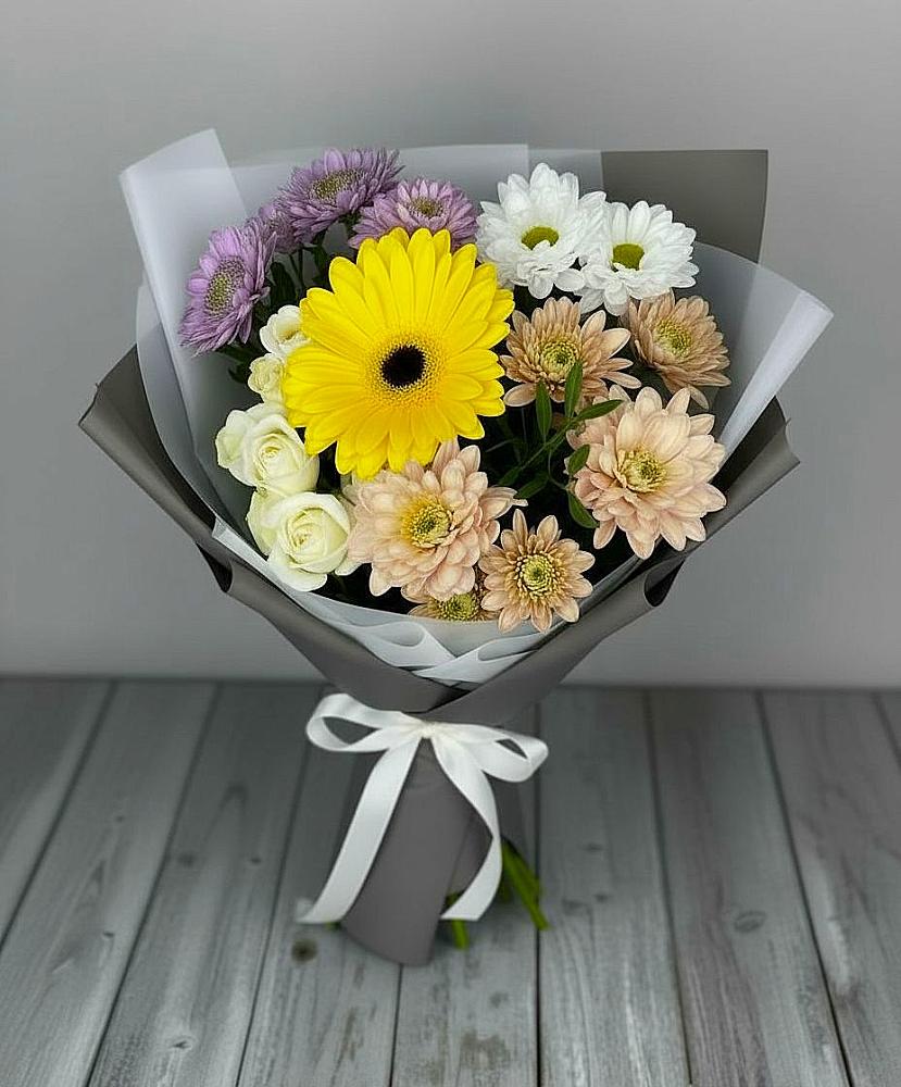 Букет цветов из: Розы, Герберы и Хризантемы в Балаклаве