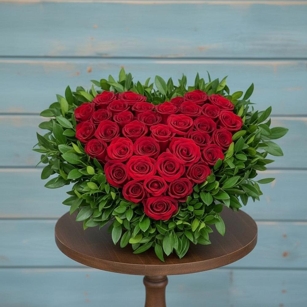 Цветочная композиция из Розы в виде сердца в Балаклаве