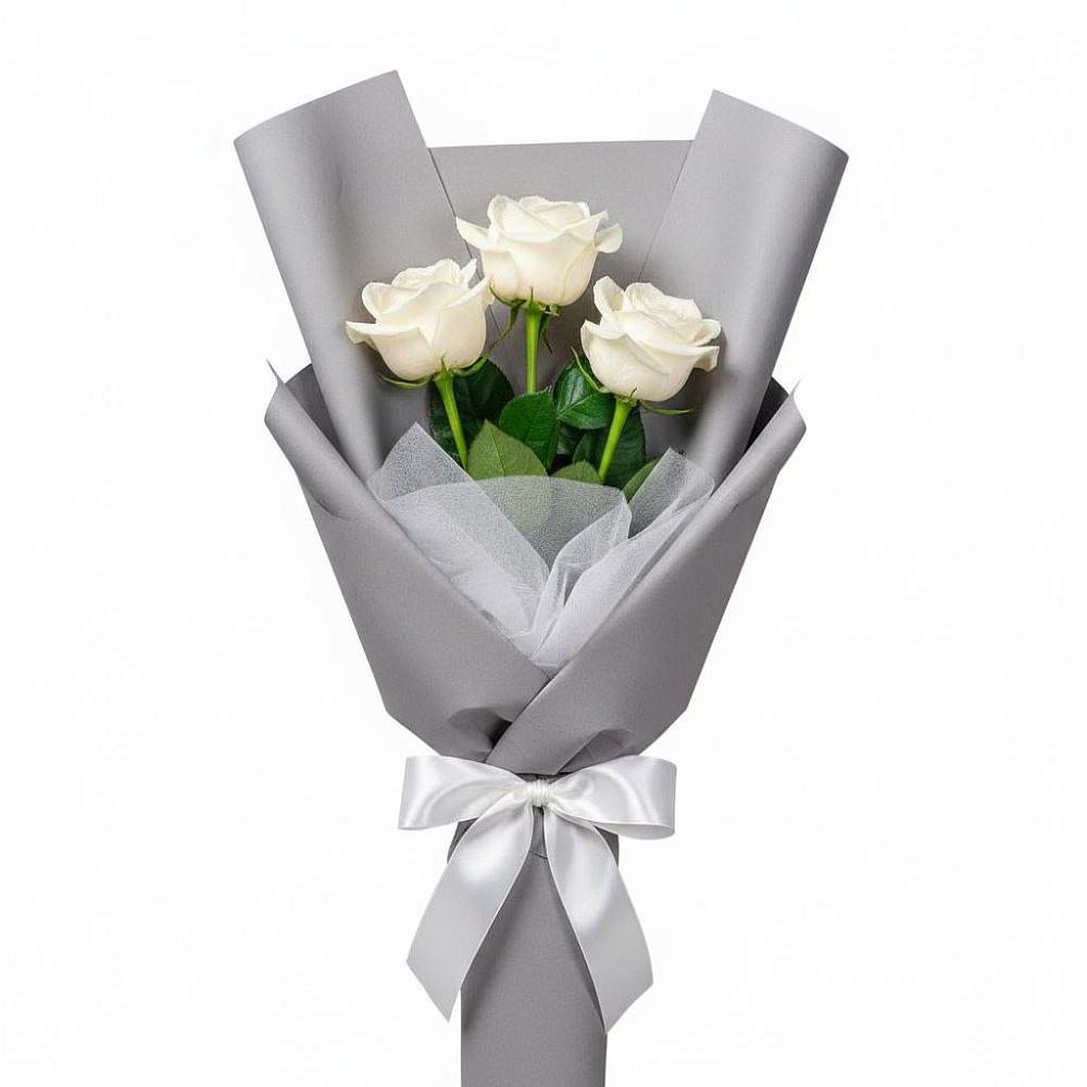 Букет 3 белые розы в Балаклаве