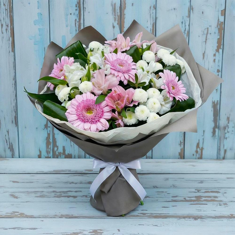 Букет цветов из: Герберы, Альстромерии и Хризантемы в Балаклаве