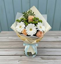 Букет цветов из:  Герберы, Розы и Хризантемы в Балаклаве
