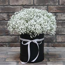 Цветочная композиция из Гипсофила в шляпной коробке в Балаклаве