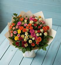 Букет Микс из разноцветных кустовых роз в Балаклаве